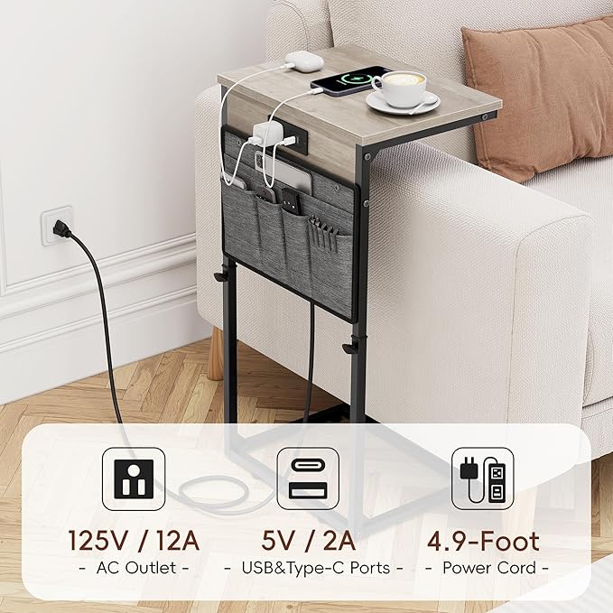 Vagusicc C-Shaped End Table