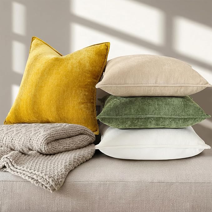 decorUhome Summer Couch Euro Sham Throw Pillow Covers 22x22 Set of 2,