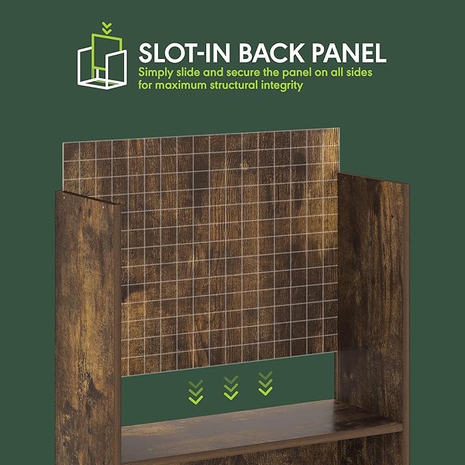 Furinno Jaya Book Shelf, 5-Tier Tall Book Shelf, Bookcase
