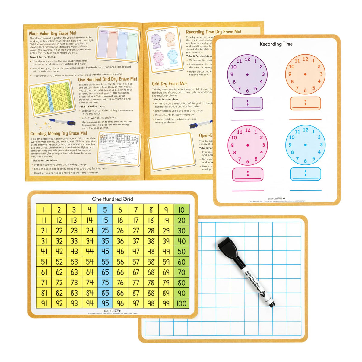Really Good Stuff Family Engagement Math Kit - Second Grade Students (Ages 7-8) - Math Skills - Educational Kit