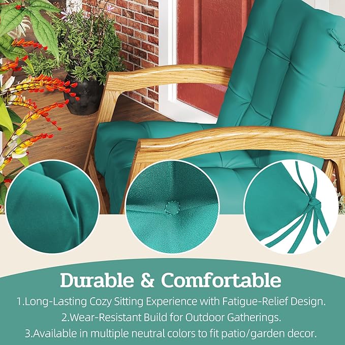 Outdoor Chair Cushion, High Back Soft Seat Pad