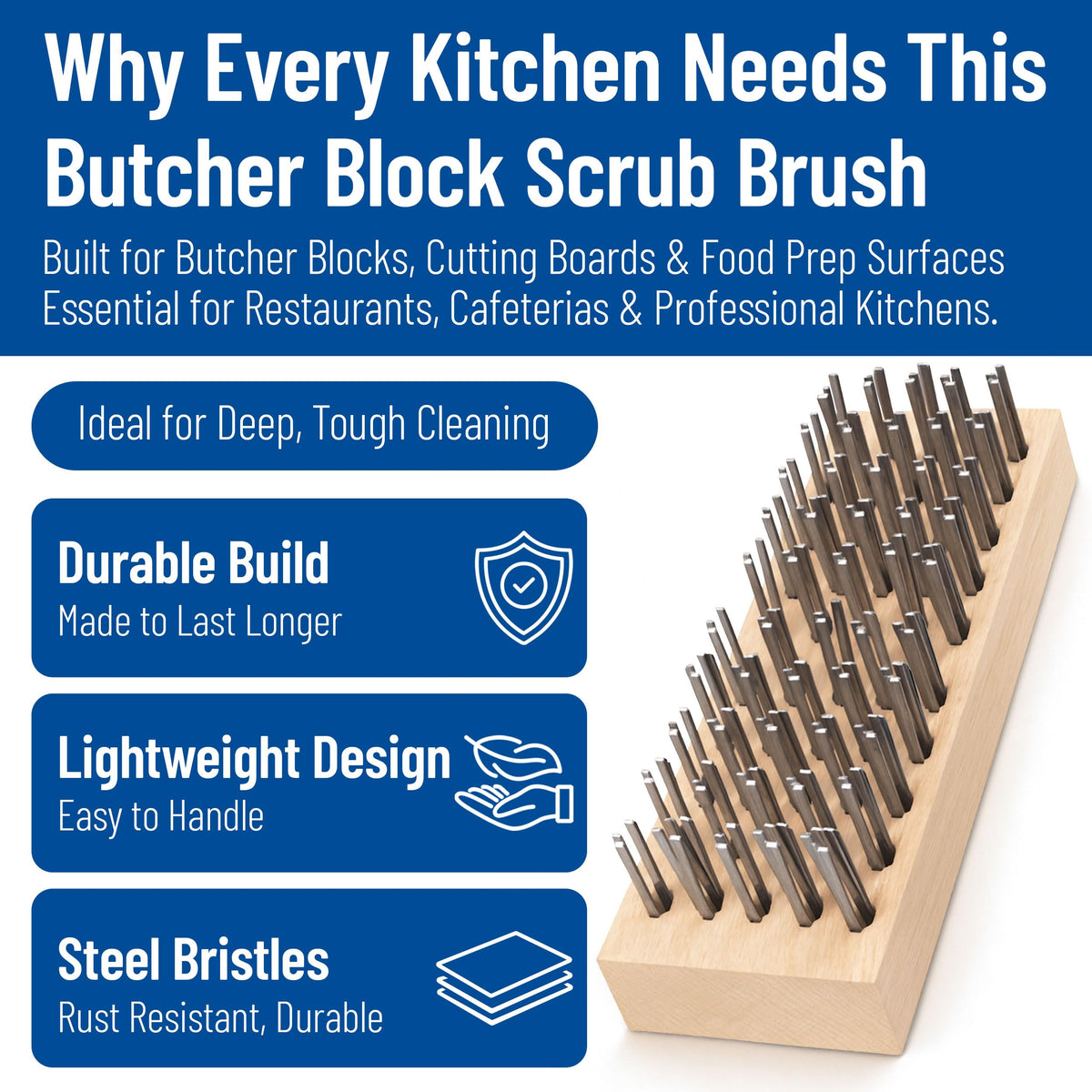 Carlisle FoodService Products 4578100 Butcher Block Scrub Brush