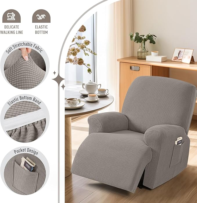 TAOCOCO Oversized Recliner Chair Covers, 1 Seater Streach Recliner Covers Soft