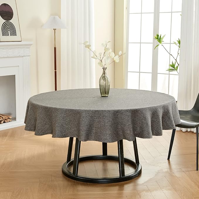 BALCONY & FALCON Round Tablecloth Washable Wrinkle Resistant and Water Proof