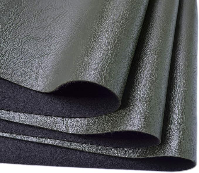 Wento Thick Half Yard Faux Leather Fabric Soft Skin Grain PU Leather