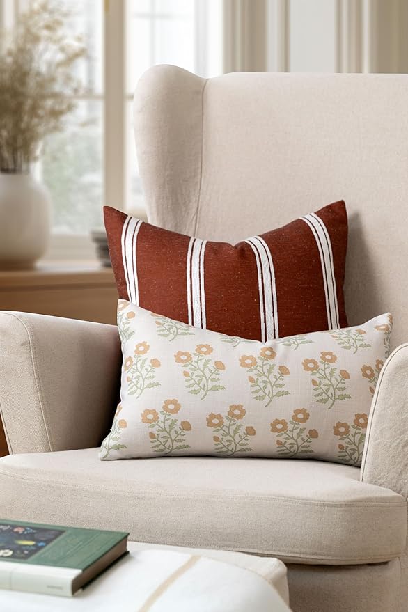 Crumbs Home Modern Farmhouse California Casual Indoor Outdoor Throw Pillow Cover