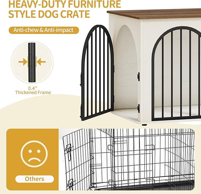39.4" Wooden Dog Crate Furniture, Indoor Dog Kennel Dogs Cage