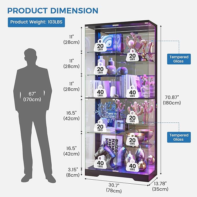 HNEBC Lighted Display Cabinet