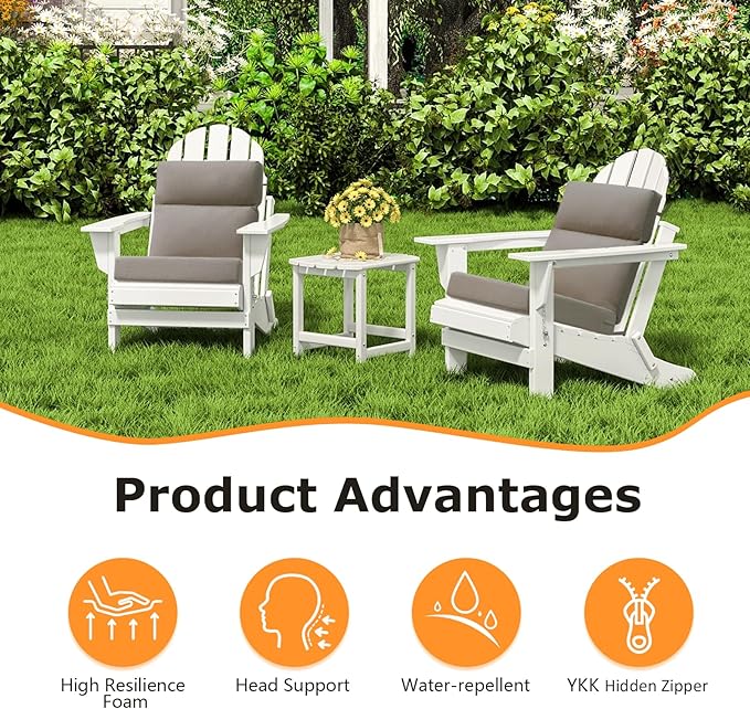 Unimatta Sunbrella Outdoor High Back Chair Cushion Seat Pads, 44 x 21 Inch