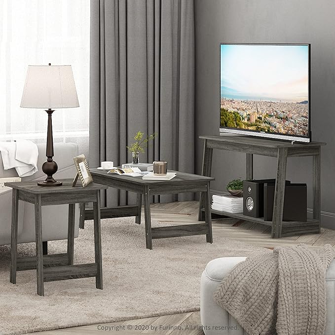 Furinno Beginning End Table, French Oak Grey