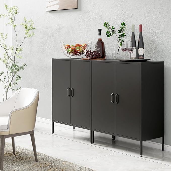 Bevivog Metal Locker Storage Cabinet, Home Office Metal Storage Cabinet Small