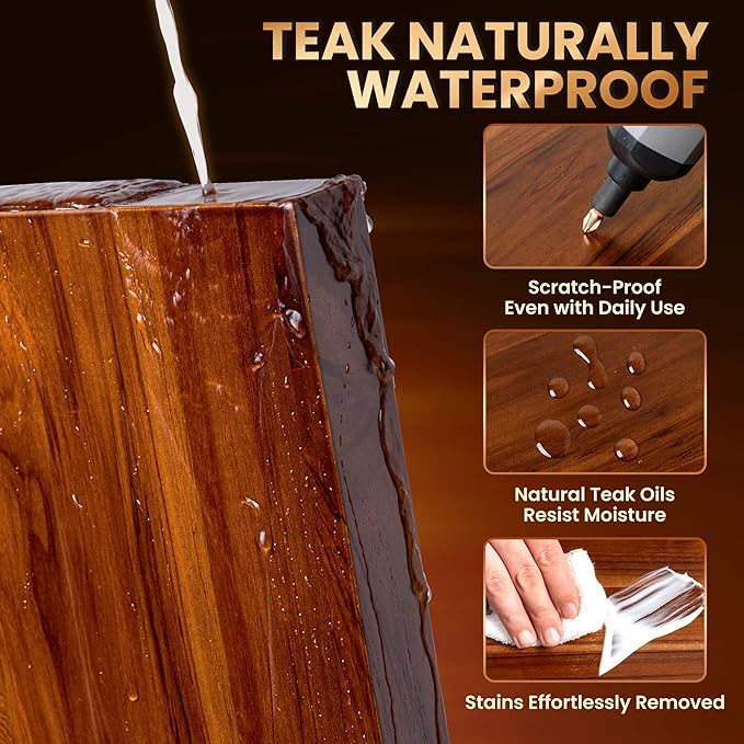 24 Inch Teak Floating Shelves Set of 2