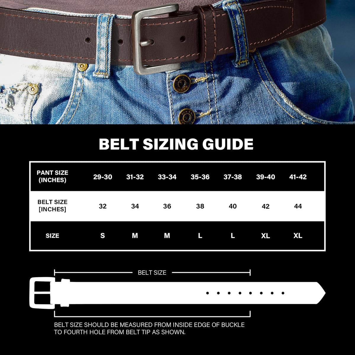 Wrangler Men’s Leather Country Casual Every Day Dress Belt for Jeans, Khakis Brown 38