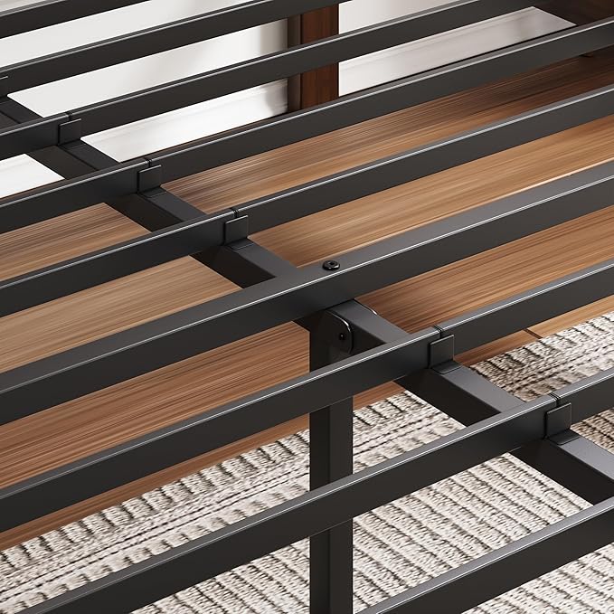 BOSRII 14in High Solid Bamboo Wood Platform Queen Size Bed Frame