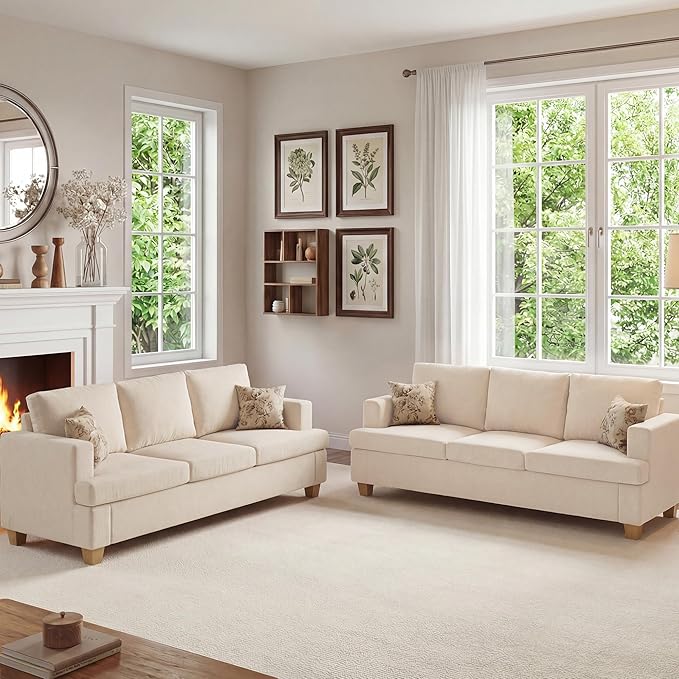 Apicizon Cloud Couches Living Room Furniture Sets, 3 Seater Sofa & 3 Seater Sofa