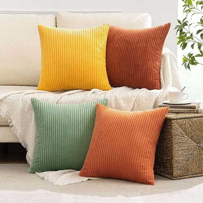 MIULEE Decorative Throw Pillow Covers 24x24 Inch Set of 4, Vibrant Cushion