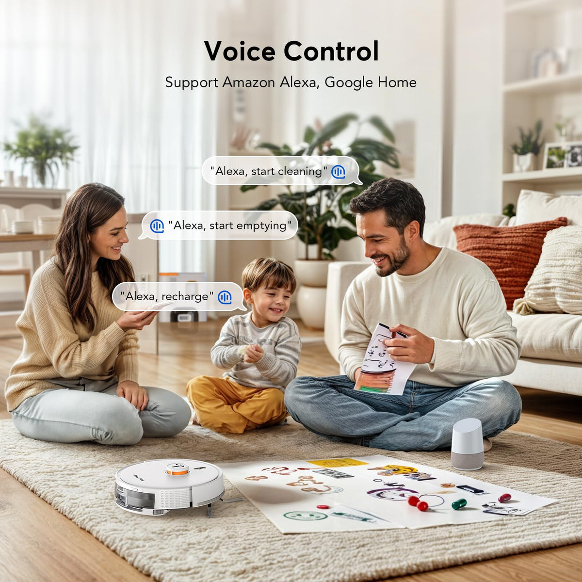 Teendow D20S Max+ Robot Vacuum and Mop, Specifically Handling Pet Hair Design, 6000Pa Max Suction, with Self-Empty Dock, 10 Weeks Hands-Free Cleaning, PreciSense LiDAR Navigation, App & Voice Control
