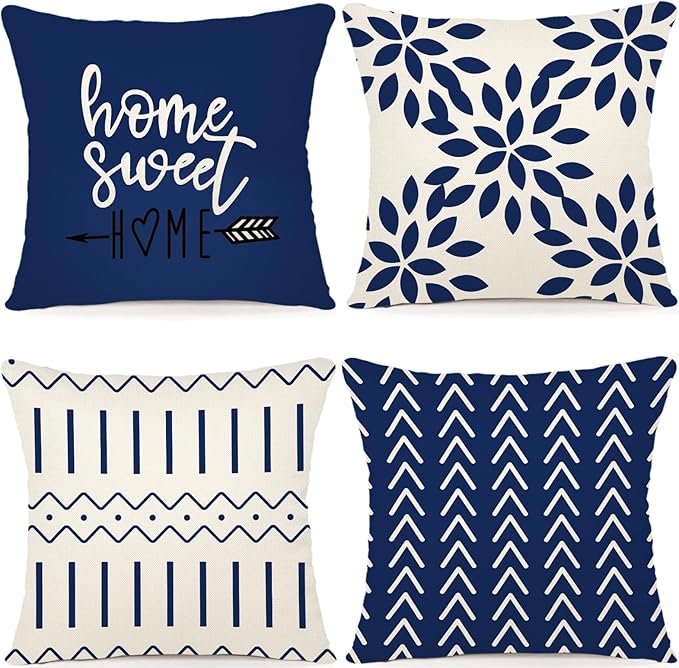 YCOLL Pillow Covers 12x20 Set of 4, Modern Sofa Throw Pillow Cover, Decorative