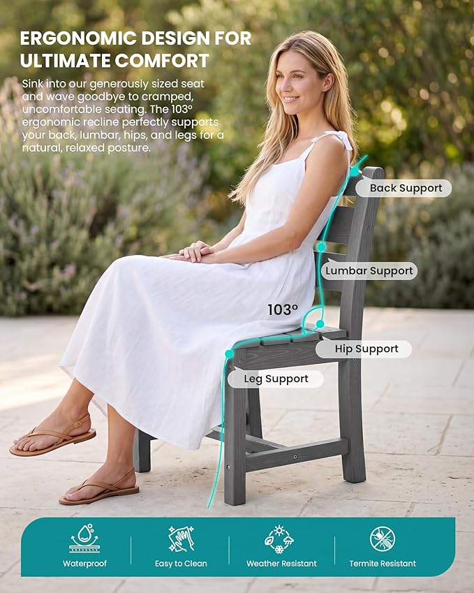 SERWALL HDPE Dining Set for 10 – 2 Tables, 8 Armless + 2 Armchairs. Includes 10