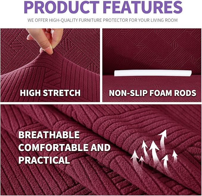 ZNSAYOTX Super Stretch Chair Slipcover, New Striped Sofa Chair Covers