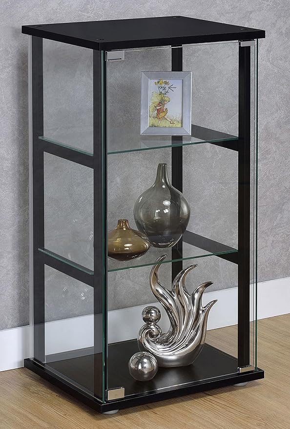 Coaster Home Furnishings Cyclamen 34-inch 3-Tier Clear Tempered Glass Curio