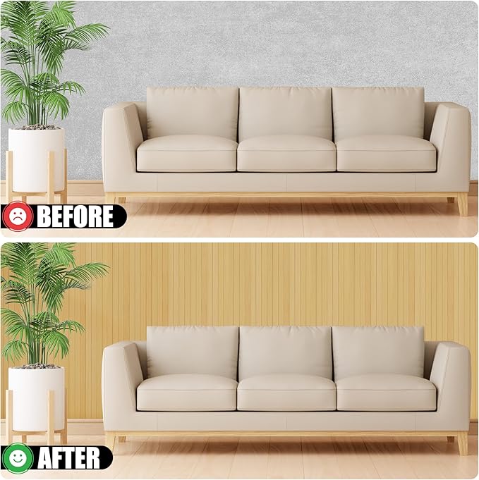 Bamboo Wall Panel for Interior Wall Decor, Renewable Pole Wrap Wainscoting Roll