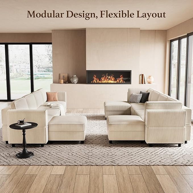 Belffin 114.2" 8 Seats Modular Sectional Sofa