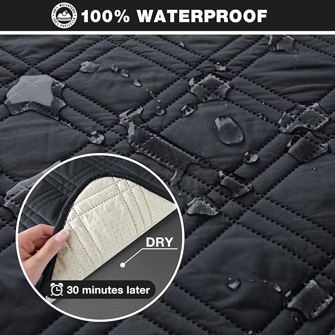 TAOCOCO 100% Waterproof Recliner Sofa Cover Non Slip Couch Cover