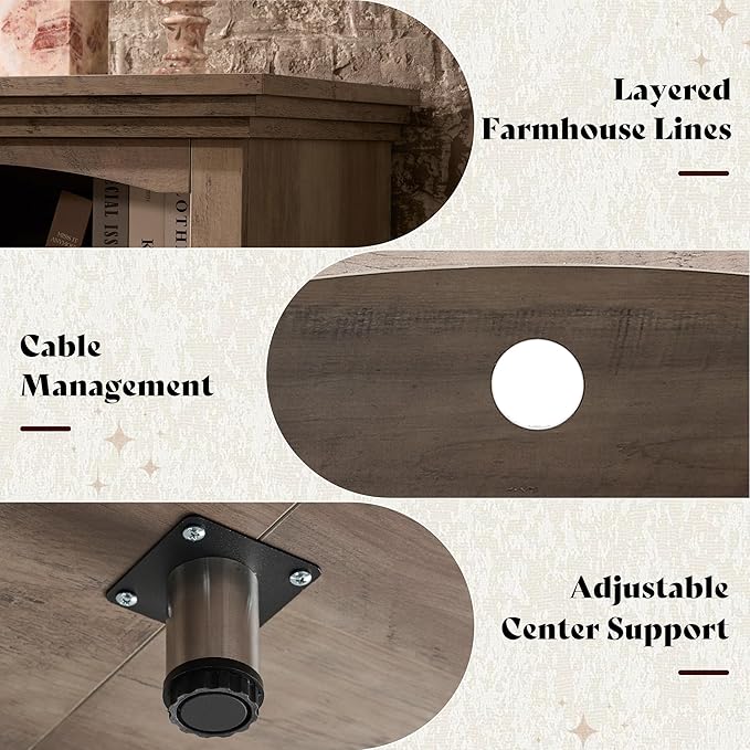 AMERLIFE 70" Farmhouse Fireplace TV Stand