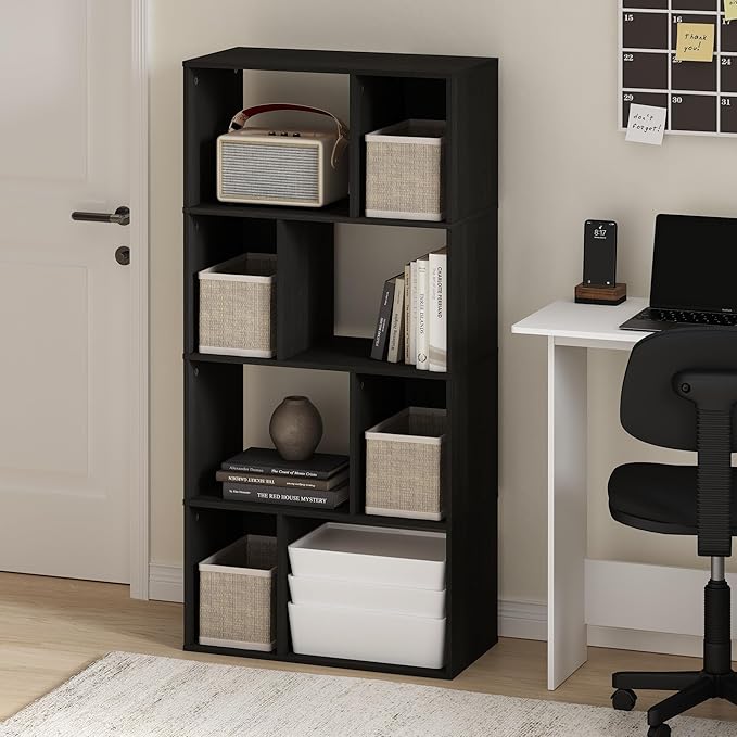 Furinno DALY Book Shelf, 8-Cube Bookshelf, Cube Storage Organizer Bookcase