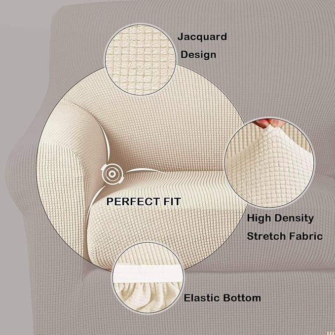 Turquoize 2 Piece Chair Covers for Living Room Armchair Cover Armchair