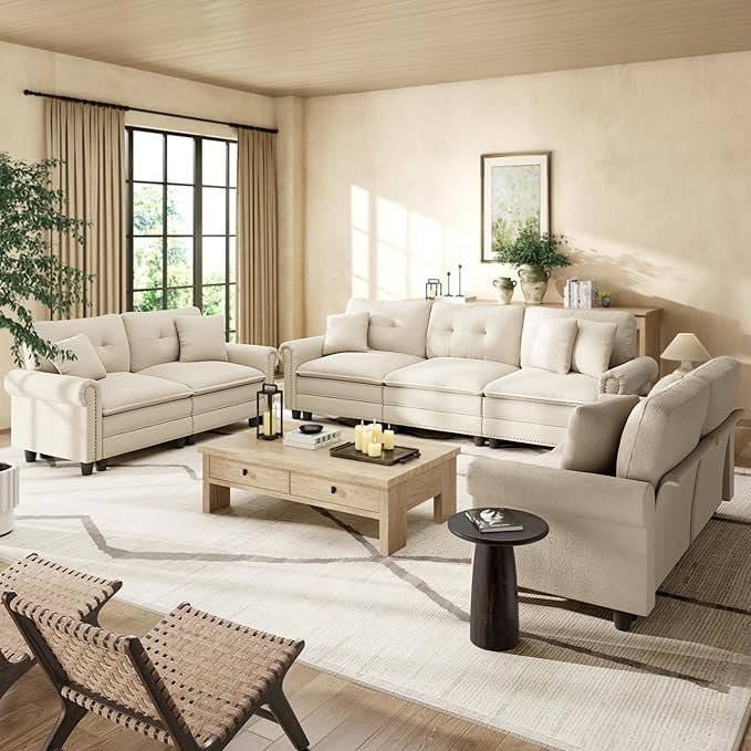 HERA'S HOUSE 3 Pieces Modular Sectional Sofa Sets, Oversized Couch Set