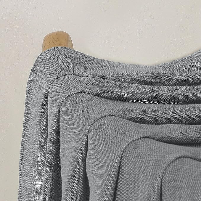 Chyhomenyc Charcoal Grey Semi Sheer Curtains 84 Inches Long 2 Panels Set