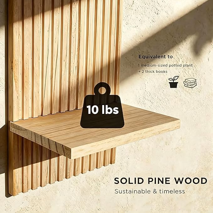 LIYAOLI Boho Wall Shelf Set of 2-15 x 8.6 Inch Arched Wooden Hanging Shelves
