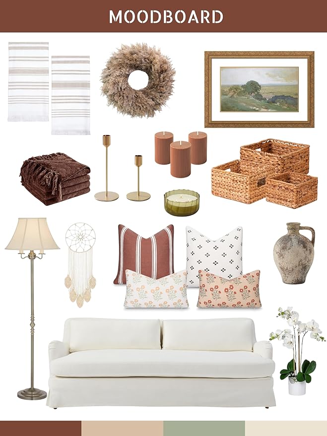 Crumbs Home Modern Farmhouse California Casual Indoor Outdoor Throw Pillow Cover