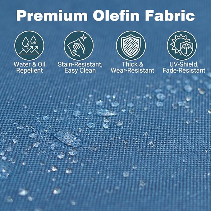 Patio Furniture Set, High Back Swivel Chairs, Weather Resistant Olefin Fabric