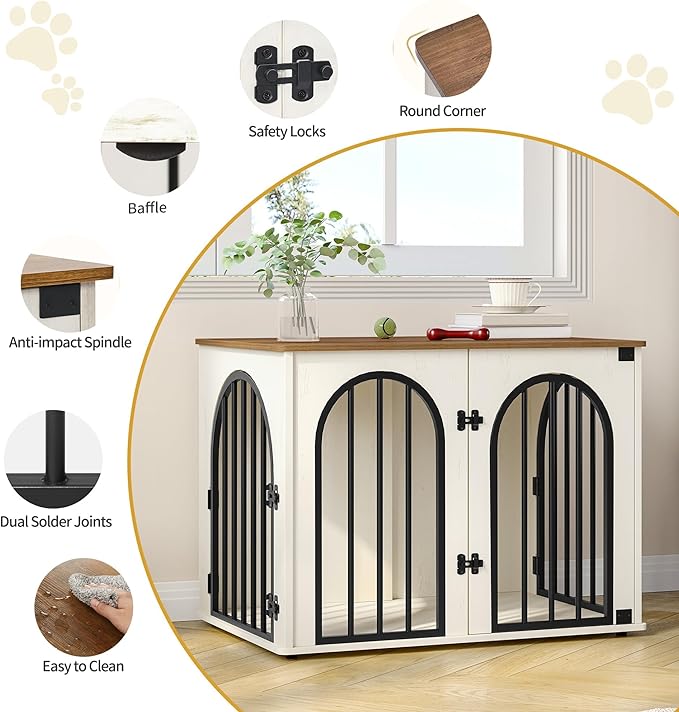 Hzuaneri 26.8'' Wooden Dog Crate Furniture, Indoor Dog Kennel Dogs Cage