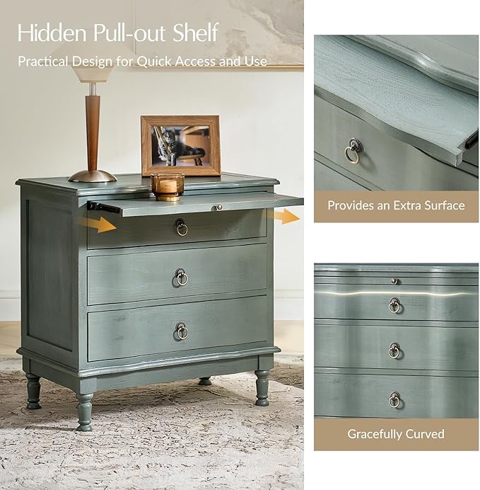HULALA HOME Solid Wood End Table