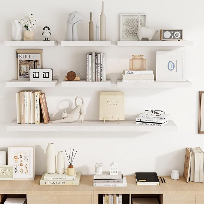 Acovy 16 Inch Floating Shelves, Wooden Shelves