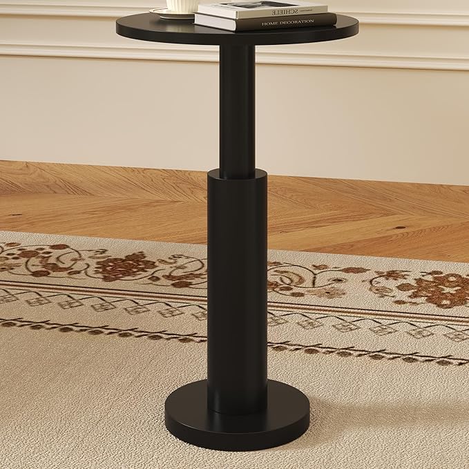 LAATOOREE Small Round Side Table, Accent Drink Coffee Table, Pedestal End Table