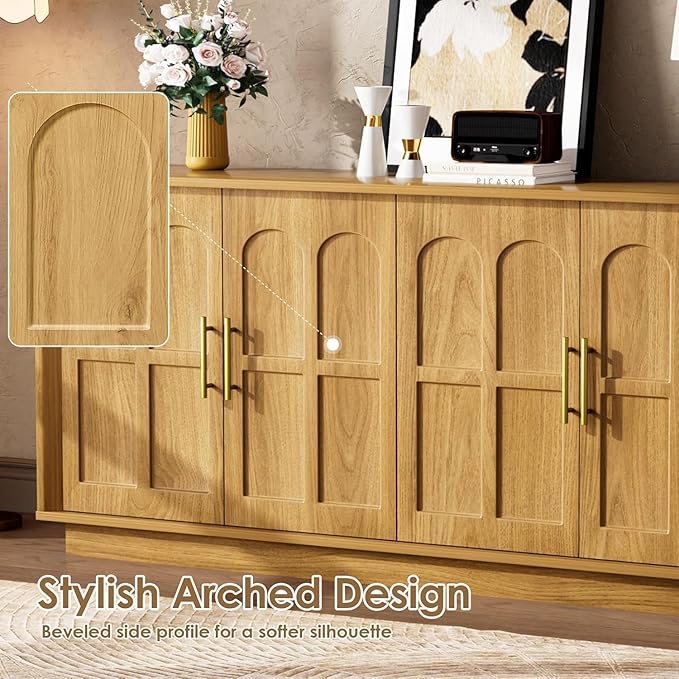 67'' Modern TV Stand for TVs up to 75'', Long Media Console