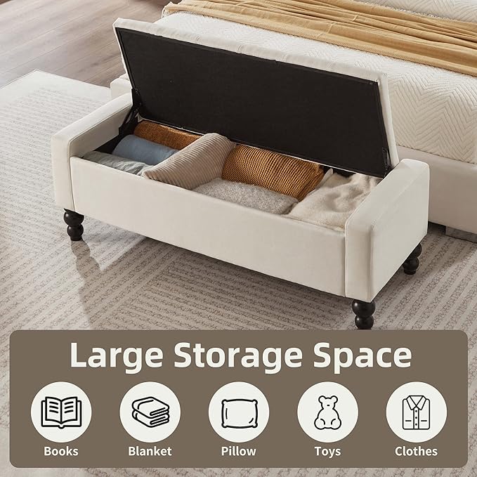 50" W Storage Ottoman Bench