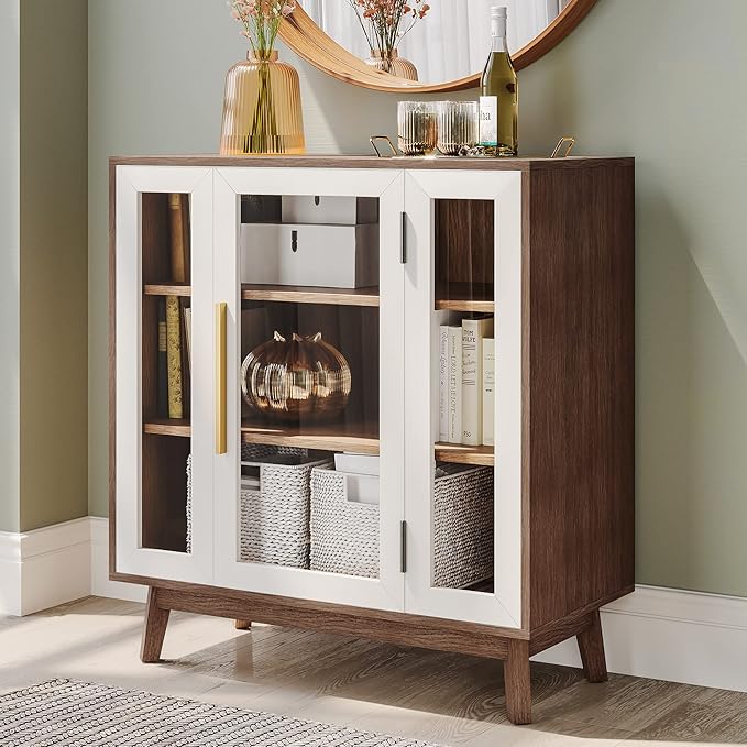 BELLEZE Set of 2 Sideboard 31 Inch Buffet Cabinet