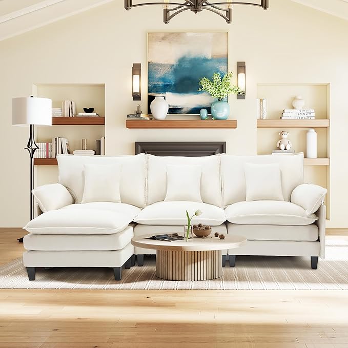 Cloud Couch, Deep Seat Couches for Living Room, Bedroom and Apartment, L Shaped
