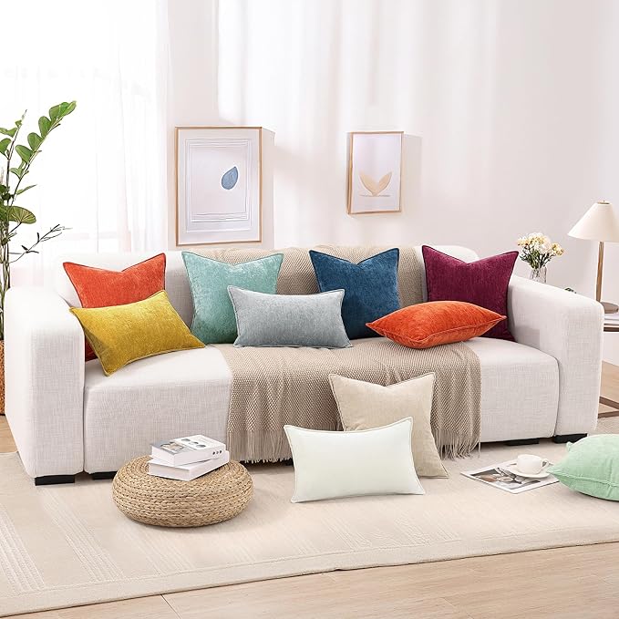 decorUhome Summer Couch Throw Pillow Covers 16x16 Set of 2, Decorative Soft