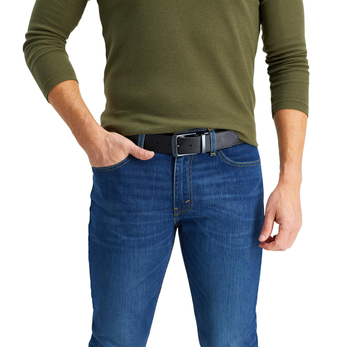 Levi's Men's Reversible Casual Jeans Belt, Brown/Black Antique, Large (38-40)