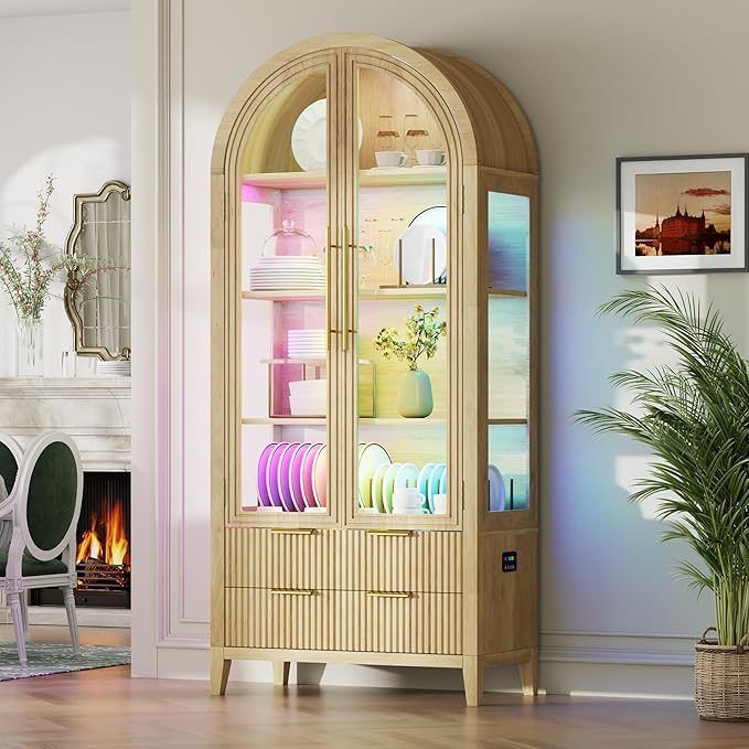 Vlsrka 71" Arched RGB Curio Cabinet