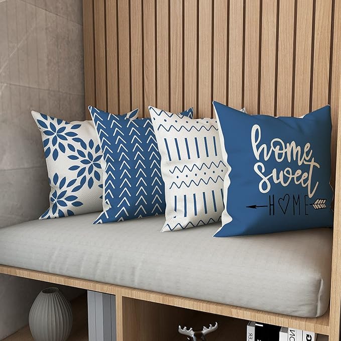YCOLL Pillow Covers 16x16 Set of 4, Modern Sofa Throw Pillow Cover, Decorative