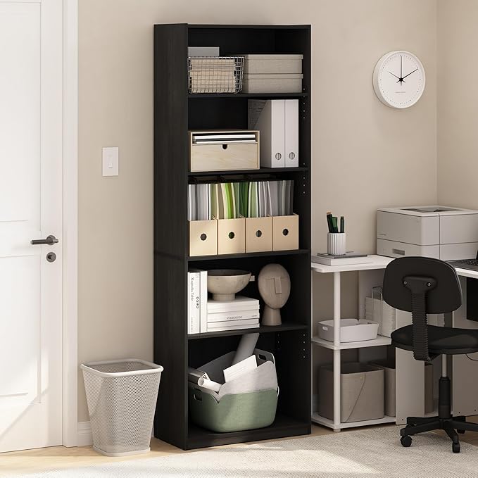 Furinno GEHRY Book Shelf, 5-Tier Bookshelf,