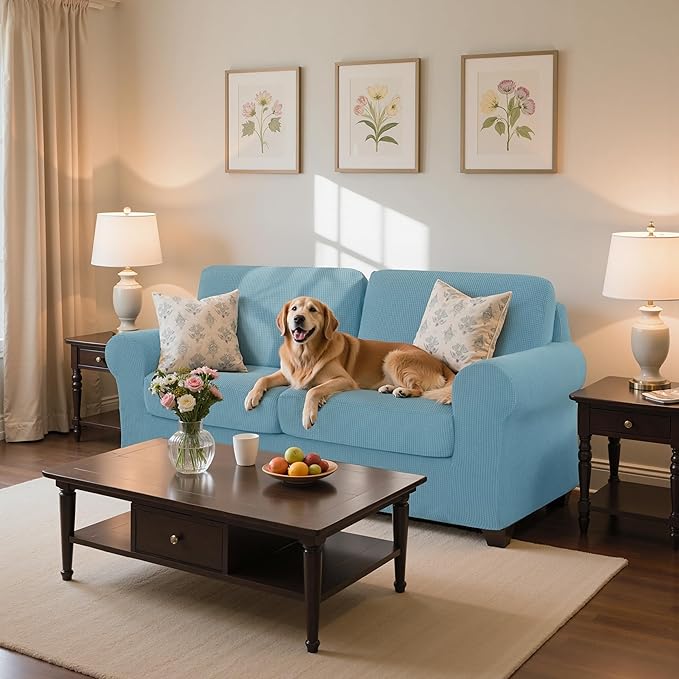 SUBRTEX 5 Pieces Stretch Sofa Slipcover Sets Couch Cover Sets Backrest Cushion
